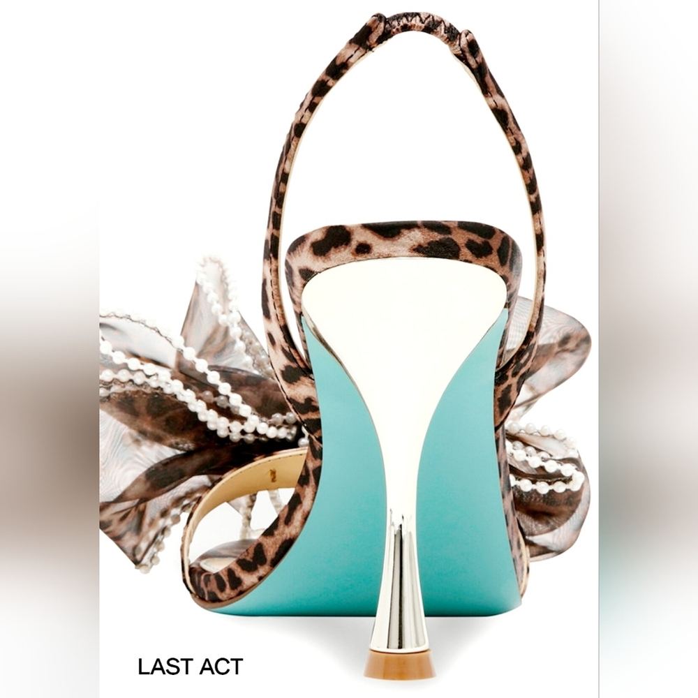 BETSEY JOHNSON FAWN MESH HIGH HEEL SANDALS COLOR LEOPARD 8.5 US NEW WITH BOX. - Picture 2 of 11